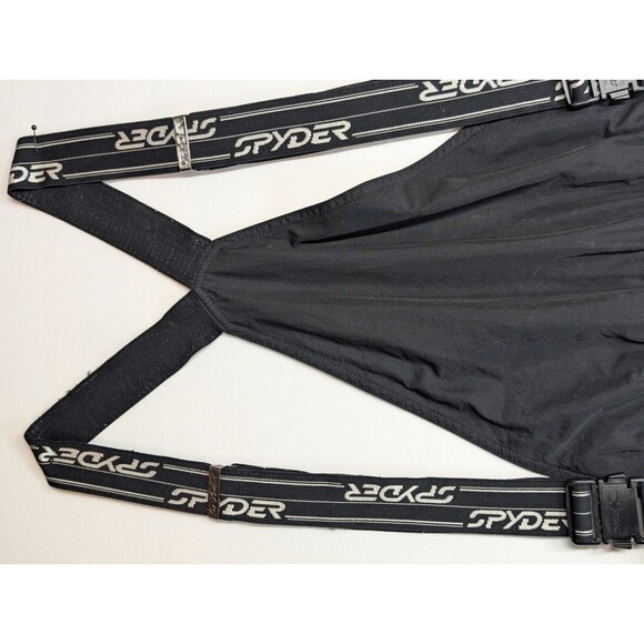 Spyder Ski Snow Bib Pants Mens XL Black Overalls Suspenders Zip Pockets Gaiters - Picture 9 of 16